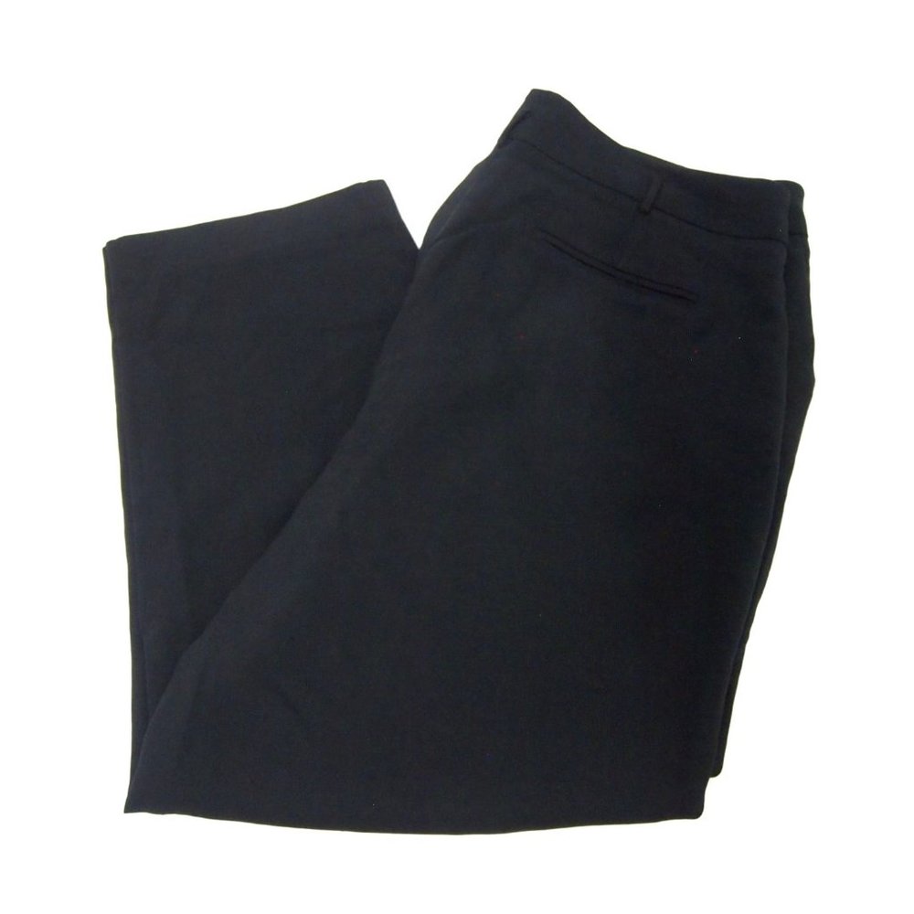 Karen Millen Womens Dress Pants 12 Black Cropped Relaxed Viscose